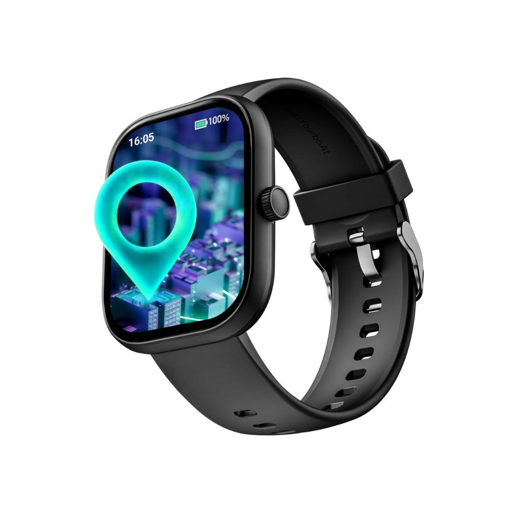 boAt Wave Sigma 3 wTurn-by-Turn Navigation 201 HD Display Bluetooth Calling Crest OS QR Tray Watch Face Studio Coins Emergency SOS Smart Watch for Men  WomenActive Black