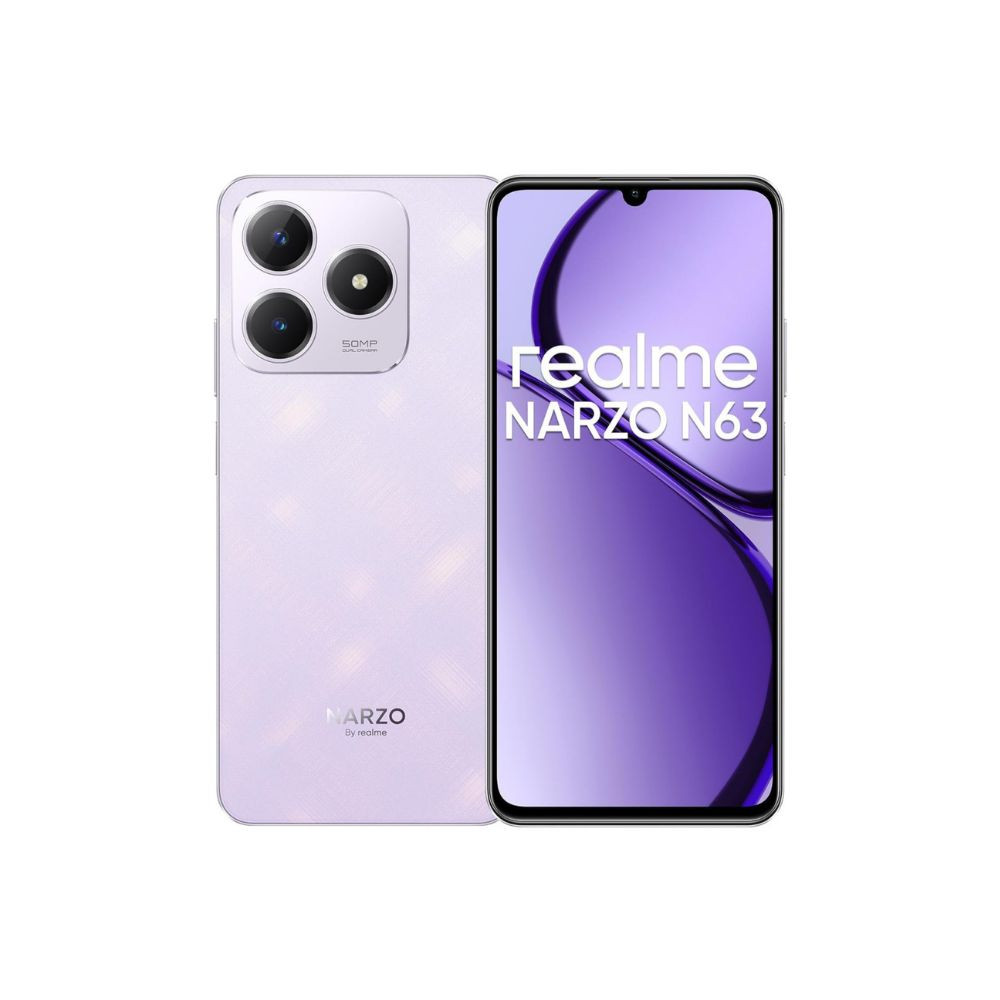 realme NARZO N63 Twilight Purple4GB RAM64GB Storage 45W Fast Charge  5000mAh Durable Battery  774mm Ultra Slim  50MP AI Camera  AI Boost