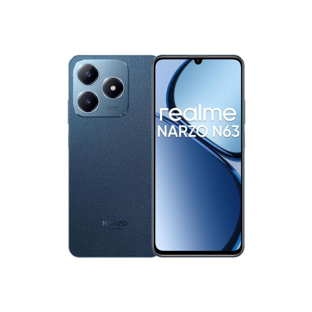 realme NARZO N63 Leather Blue 4GB RAM128GB Storage 45W Fast Charge  5000mAh Durable Battery  774mm Ultra Slim  50MP AI Camera  AI Boost