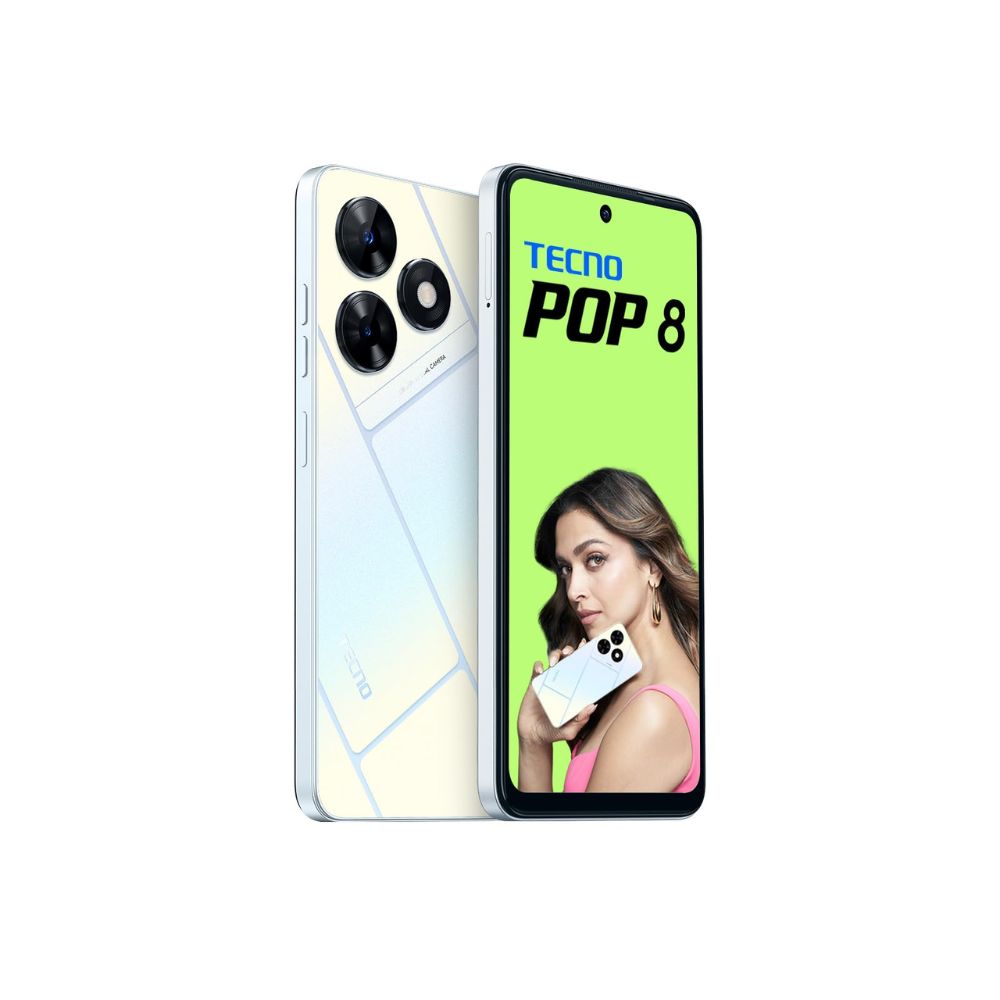 TECNO POP 8 Mystery White8GB64GB90Hz Punch Hole Display with Dynamic Port  Dual Speakers with DTS 5000mAh Battery 10W Type-C Side Fingerprint Sensor Octa-Core Processor