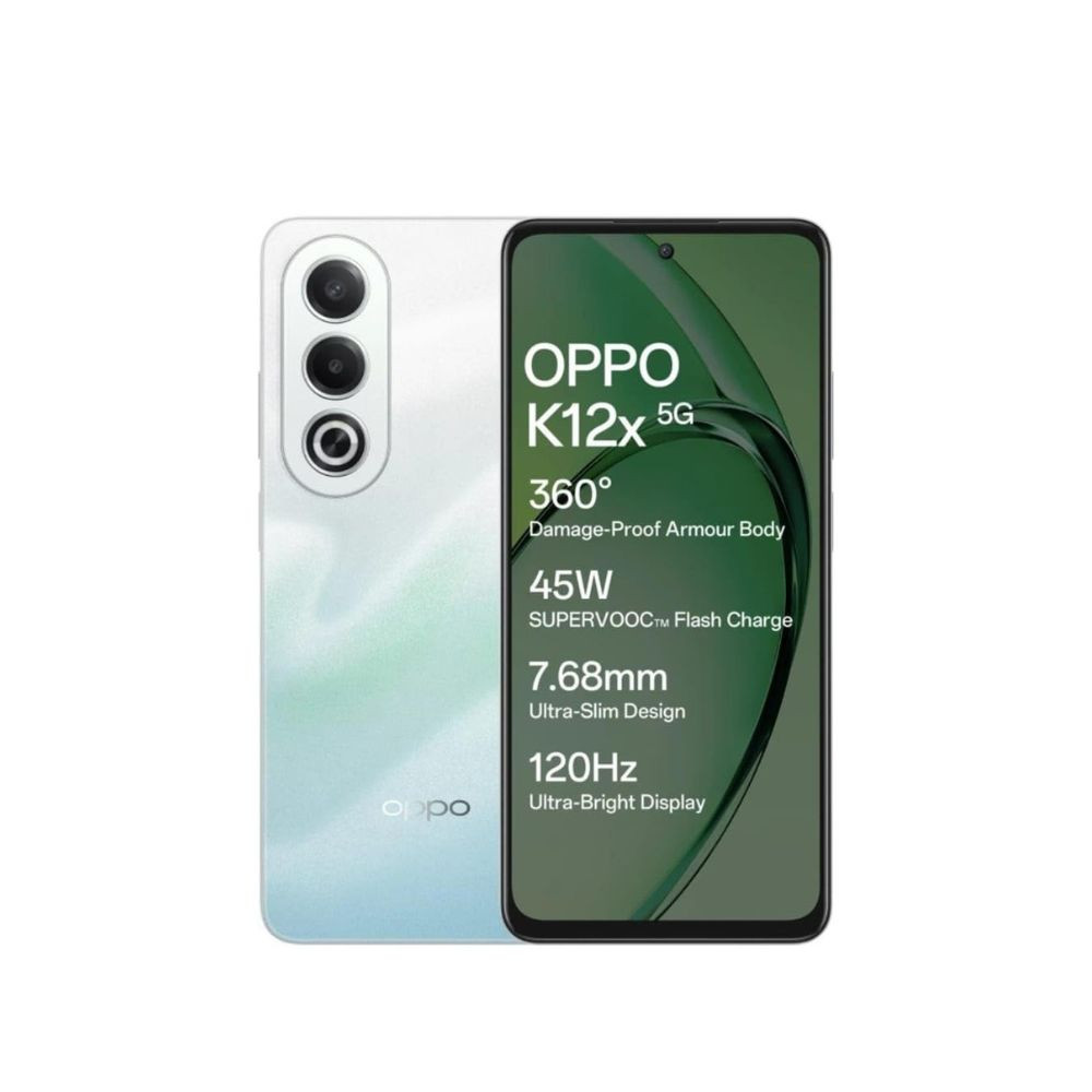 Oppo K12x 5G with 45W SUPERVOOC Charger in-The-Box Breeze Blue 128 GB 6 GB RAM