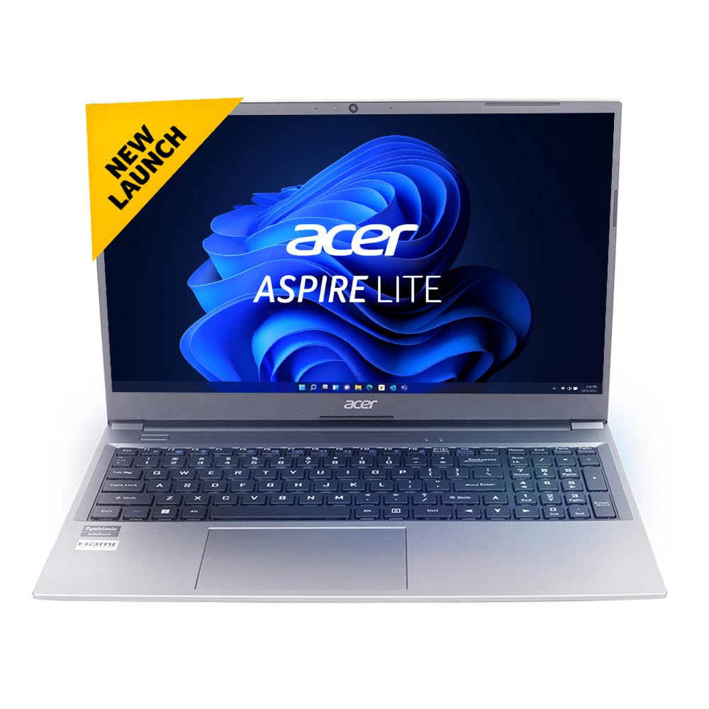 Acer Aspire Lite 12th Gen Intel Core i7-1255U Premium Metal Laptop Windows 11 Home16 GB RAM512 GB SSD AL15-52 3962cm 156 Full HD Display Metal Body Steel Gray 159 Kg