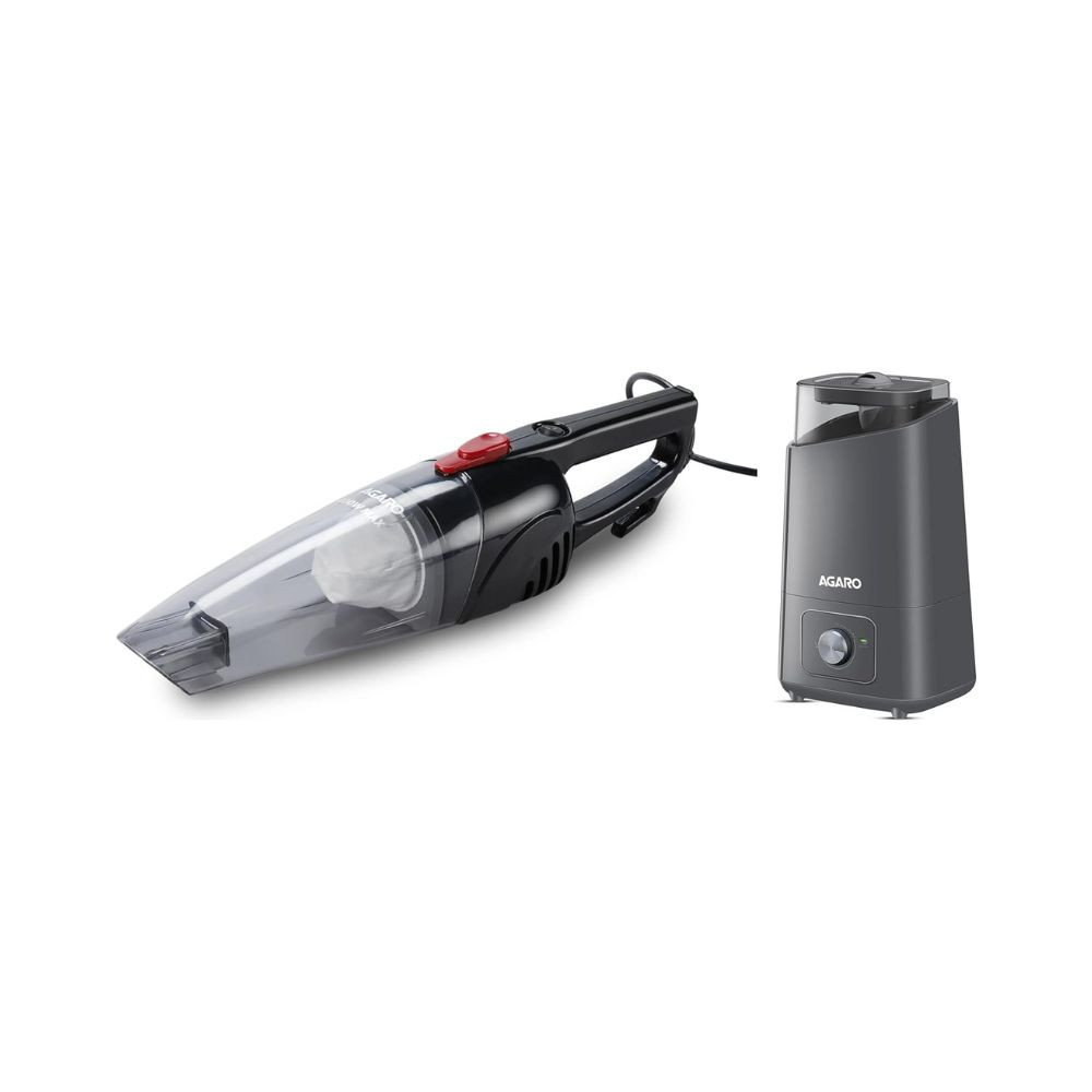 AGARO Glory Cool Mist Ultrasonic Humidifier 45Litres Grey  AGARO Regal 800 Watts Handheld Vacuum Cleaner SmallMini Size Black