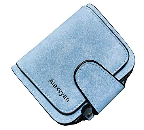 Gorgeous sky blue velvet embroidery purse wallet at ₹1950 | Azilaa