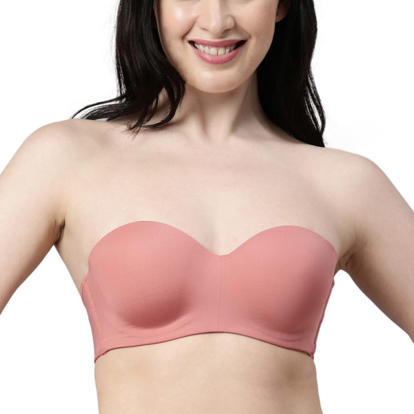 Enamor Wired Strapless Lightly Padded Womens Every Day Bra (Coral Rose, 32D),Size  -32D
