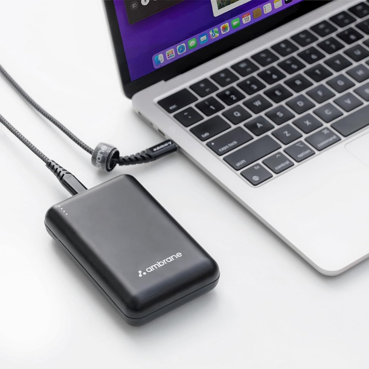 Ambrane 60W Fast Charging Powerbank for MacBook Type C Laptop  Mobile Charging Lithium Ion Battery Metallic Body