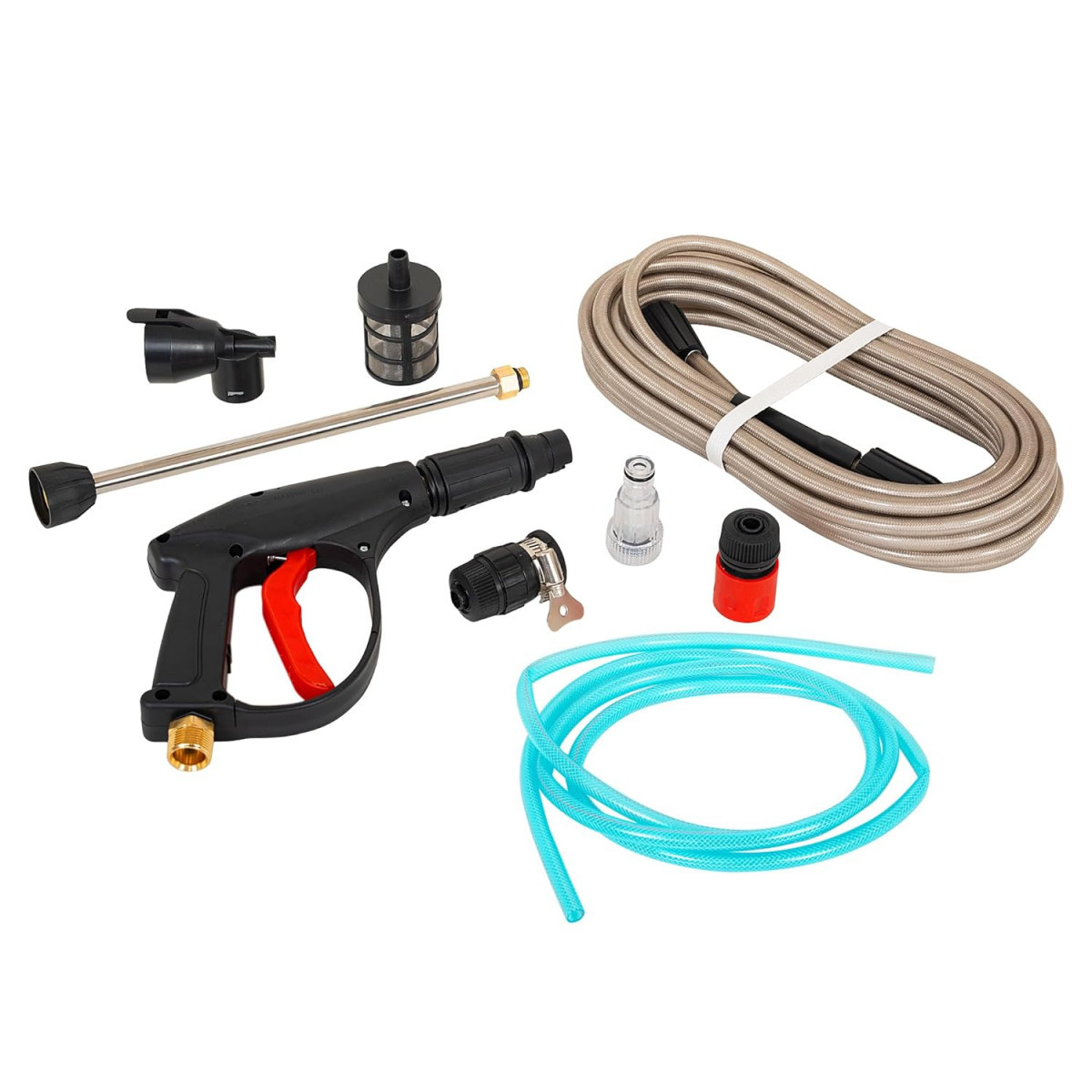 AMERICAN MICRONIC INSTRUMENTS-High Pressure Washer 1800 Watts 135 Bars 65LMin Flow Rate 8 Meters Outlet Hose Isi Marked 4 Meter Wire And Plug-Black And Red