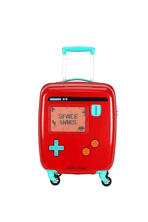 American Tourister AMT Swag-ON SP53 Gamer RED Kids Luggage with lenticular Card and tie Down Strap and Lining