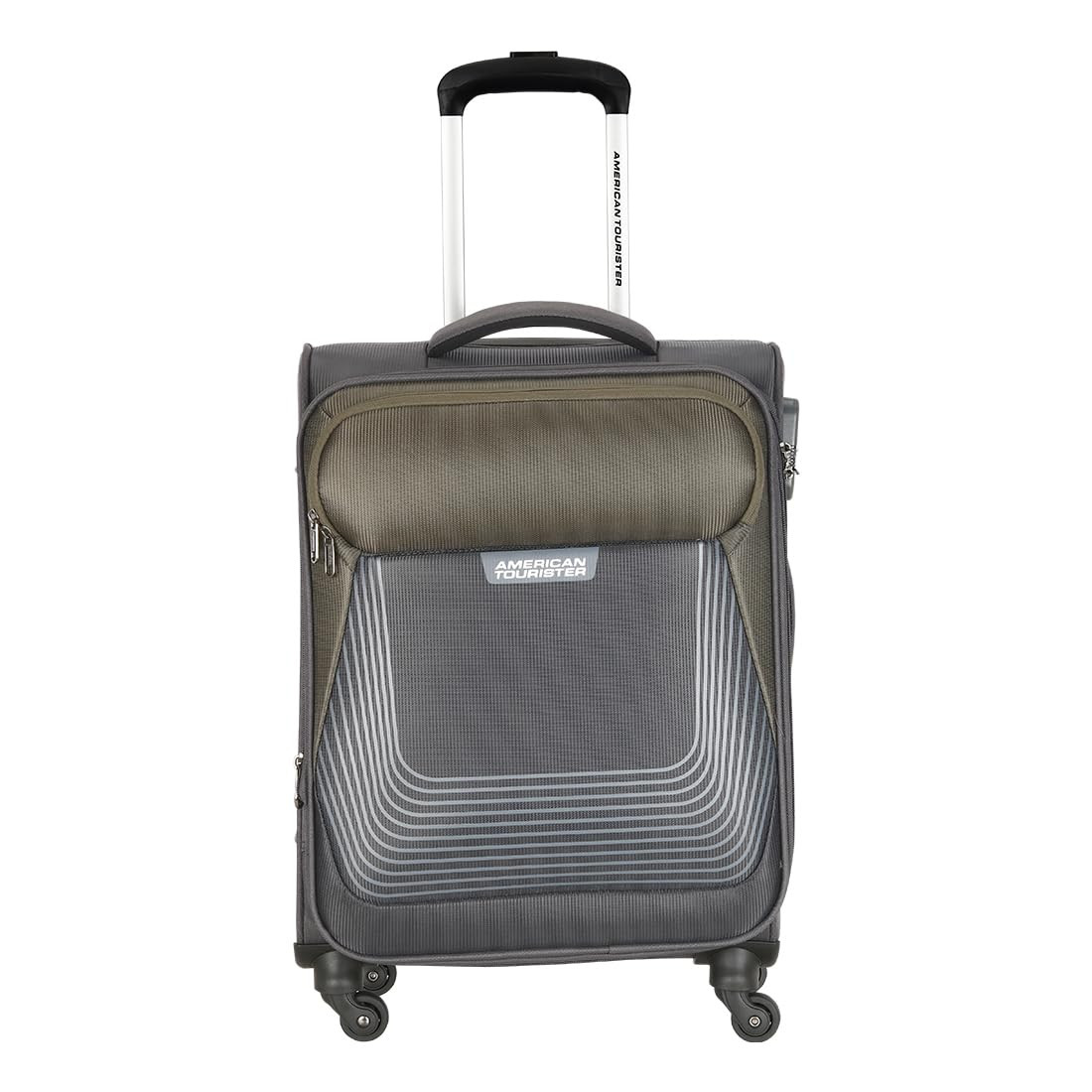 American Tourister SOUTHSIDE LITE 58 cms Polyester Softsided Small Cabin Luggage  Suitcase  Trolley Bag GreyOlive