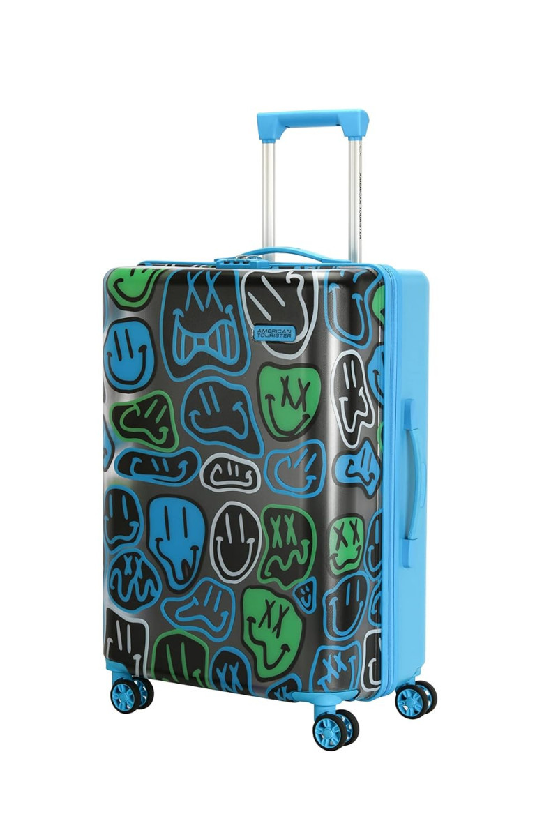 American Tourister Trolley Bag for Travel  Swag-ON 68 Cms Polycarbonate Hardsided Medium Check-in Luggage Bag  Suitcase for Travel  Trolley Bag for Travelling Multi