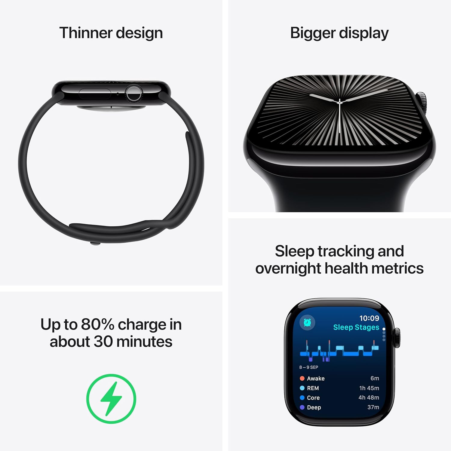 Apple Watch Series 10 GPS  Cellular 42 mm Smartwatch with Silver Aluminium Case with Denim Sport Band- SM Fitness Tracker ECG App Always-On Retina Display Water Resistant