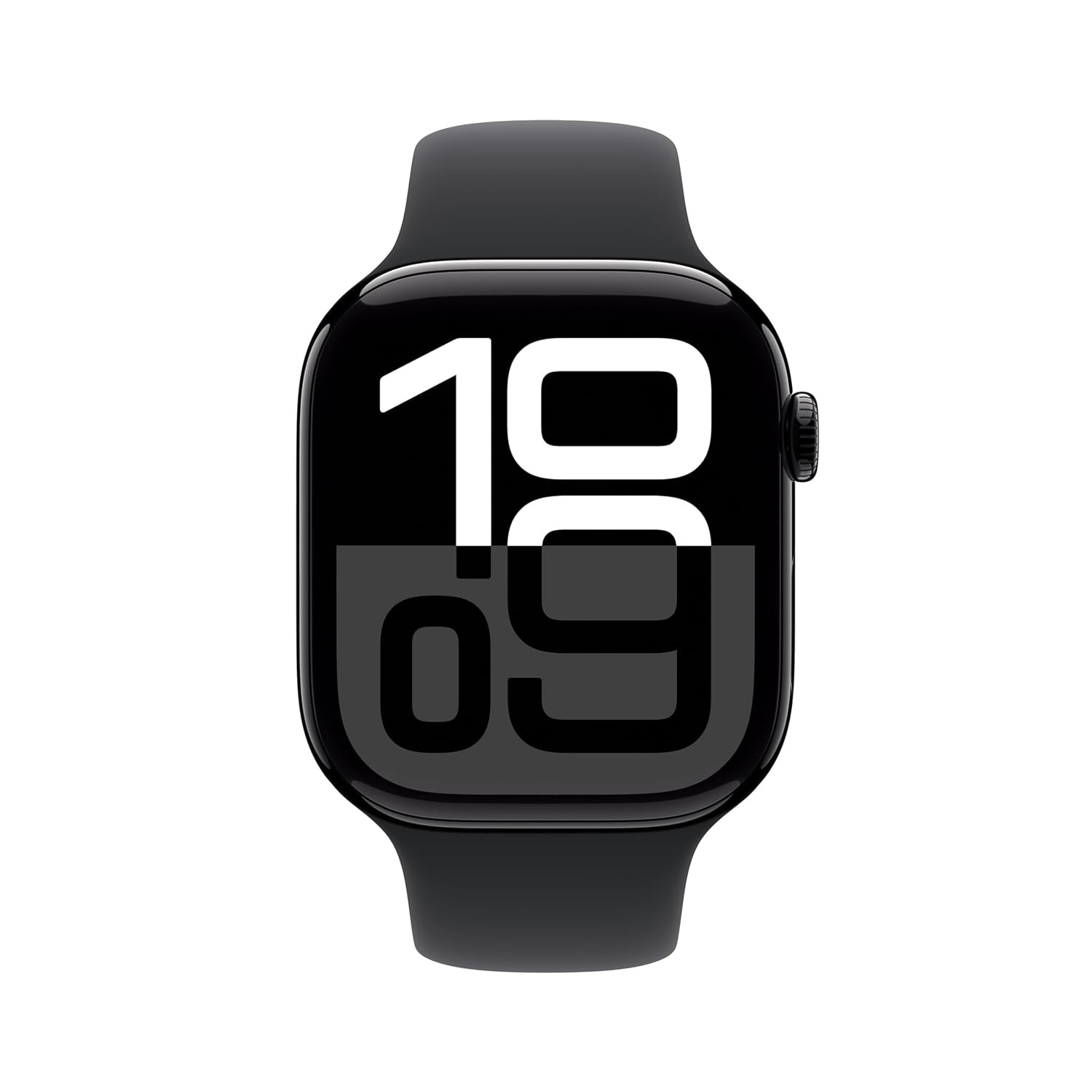 Apple Watch Series 10 GPS 46 mm Smartwatch with Jet Black Aluminium Case with Black Sport Band - ML Fitness Tracker ECG App Always-On Retina Display Water Resistant