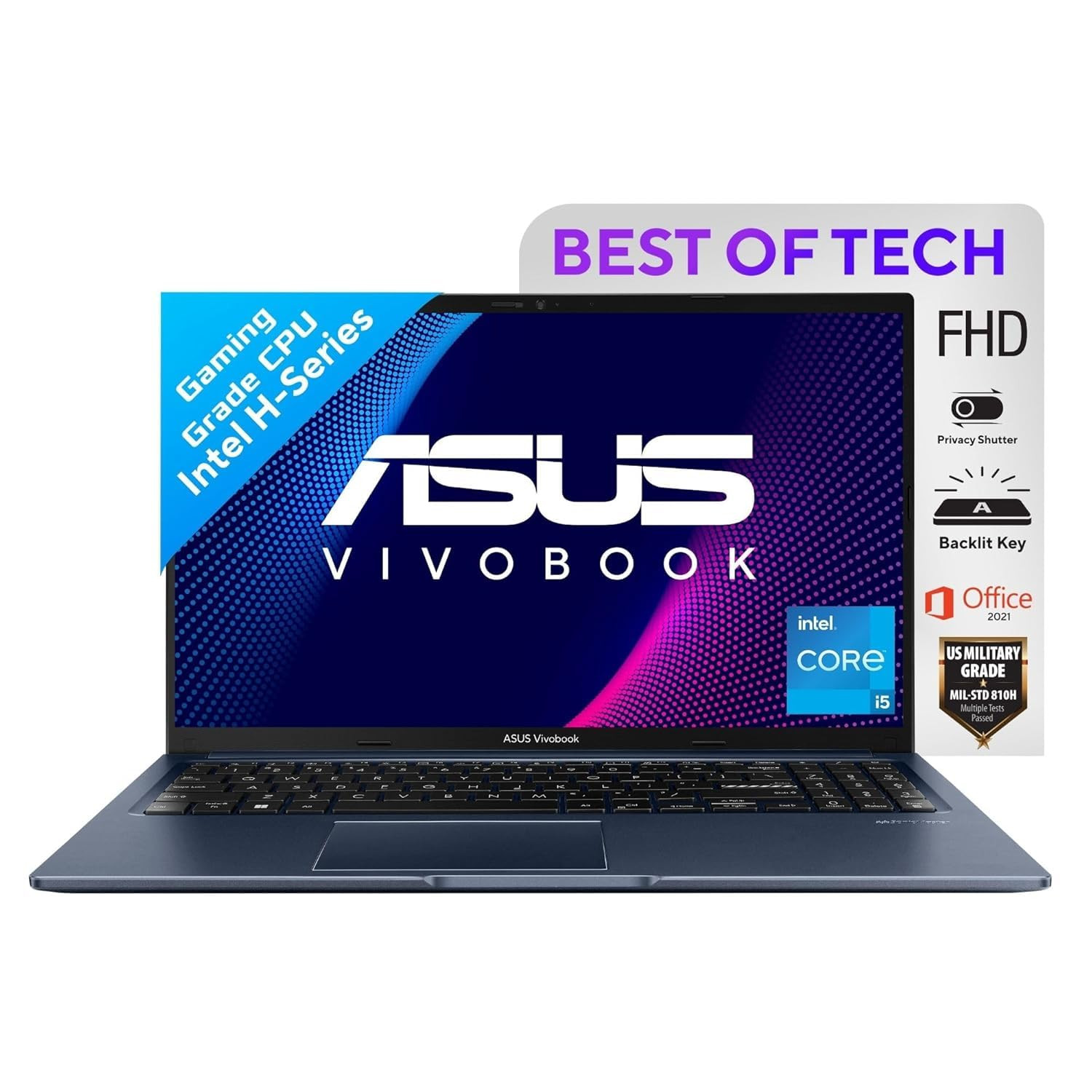 ASUS Vivobook 15 Intel Core i5-12500H 12th GenThin and Light Laptop156 3962 cm FHD 8GB RAM512GBWindows11Office 2021Blue17 kg X1502ZA-EJ523WS