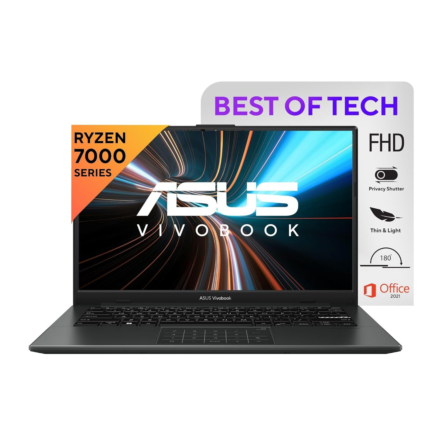 ASUS Vivobook Go 14 Thin and Light Laptop AMD Ryzen 3 7320U 14 3556 cm FHD 8 GB RAM512GB SSDWindows 11Office 202142WHr Black138 kg E1404FA-NK325WS