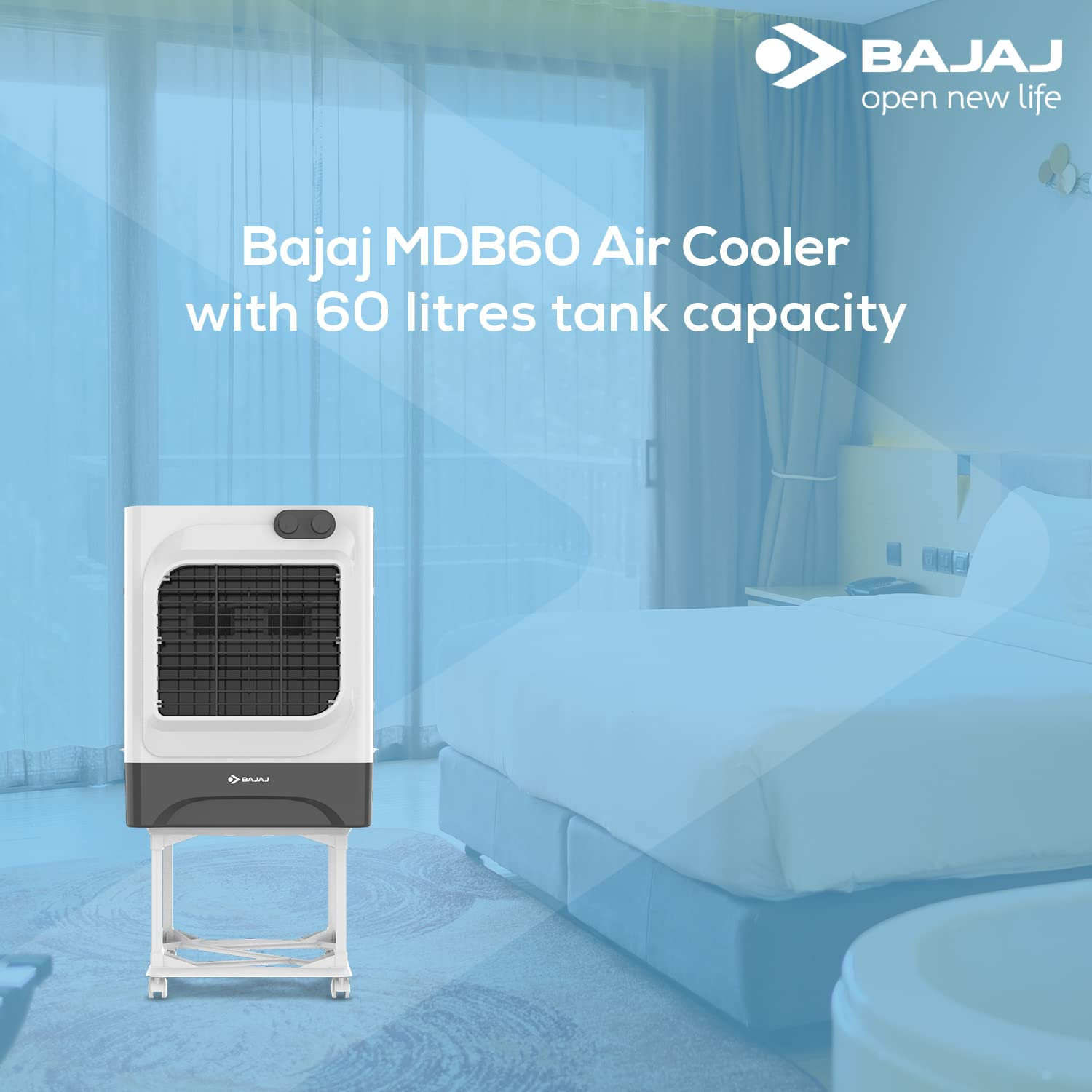 BAJAJ MDB60 Dessert AIR Cooler60L with Typhoon Blower Technology 70 FEET Powerful AIR Throw