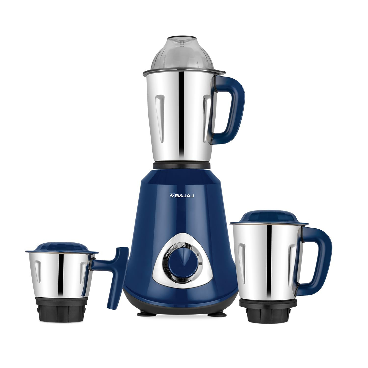 Bajaj Military Series Glamore 800W Mixer Grinder 3 Stainless Steel Military Grade Jars DuraCut Blades Royal Blue