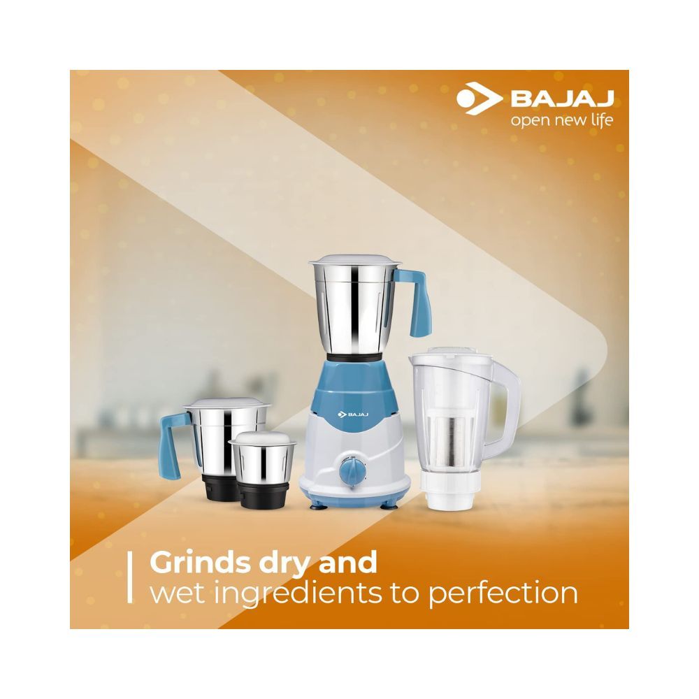 Bajaj Rex DLX 750 W 4 Jars Mixer Grinder White and Blue