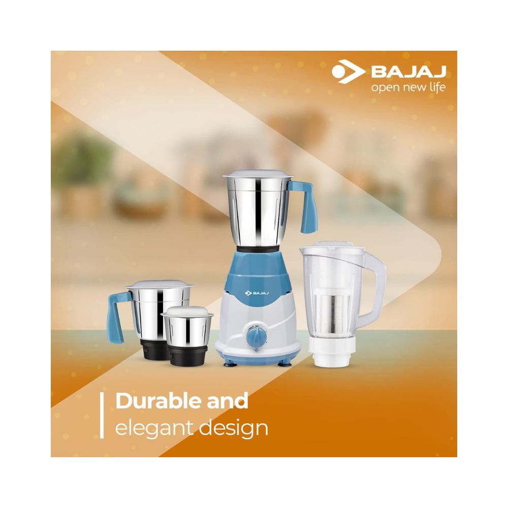 Bajaj Rex DLX 750 W 4 Jars Mixer Grinder White and Blue