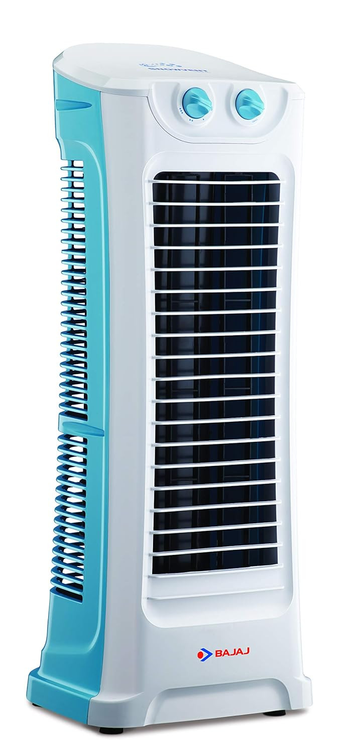 Bajaj Snowvent Tower Fan For Home Lightweight Portable Tower AC Tough Blower With 3 Speed Control Cooler for home High Air Throw with Swing Control1- Year Warranty By BajajBlue-Turquoise1200 mm