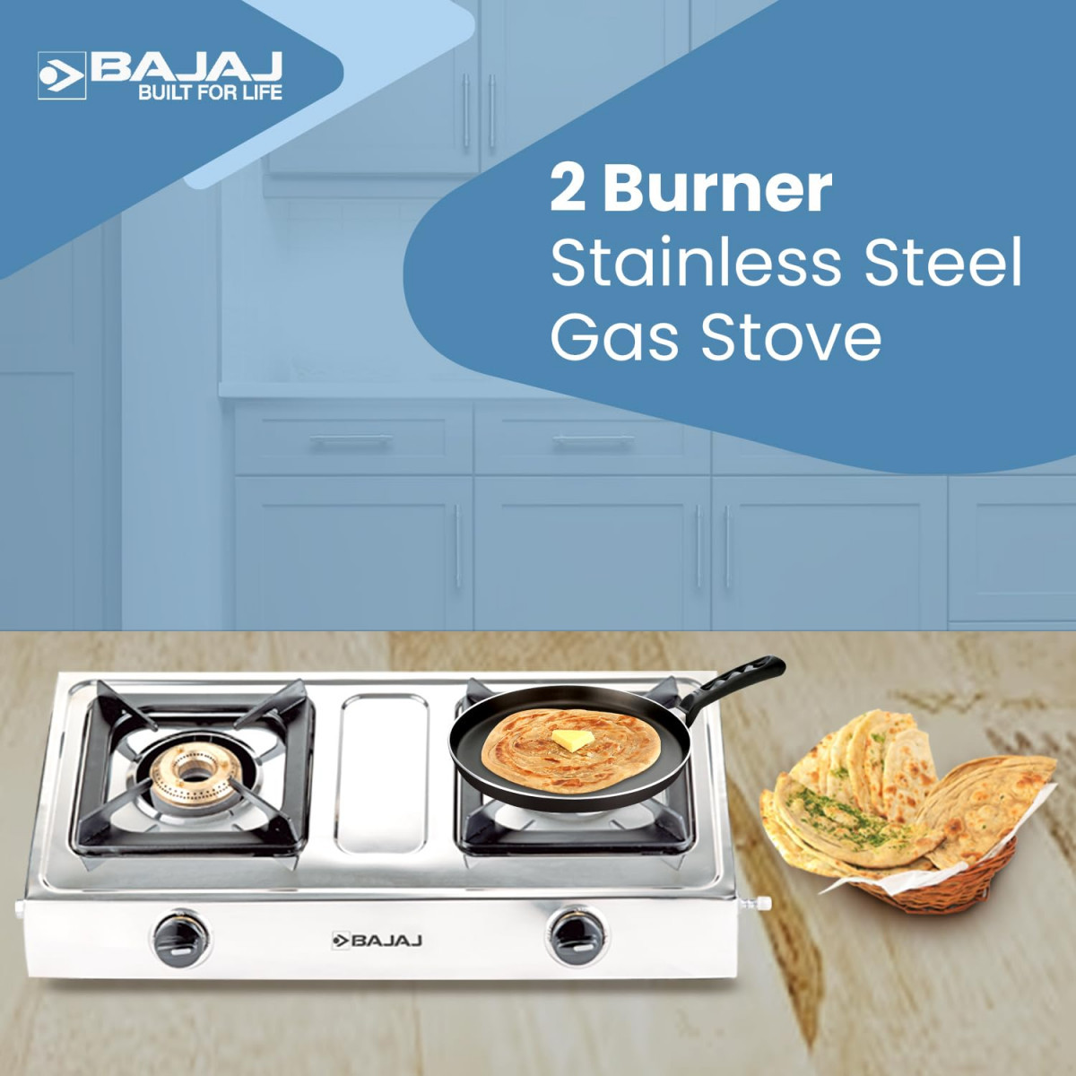 Bajaj Ultra Ss 2B Open Gas Stove Multicolored