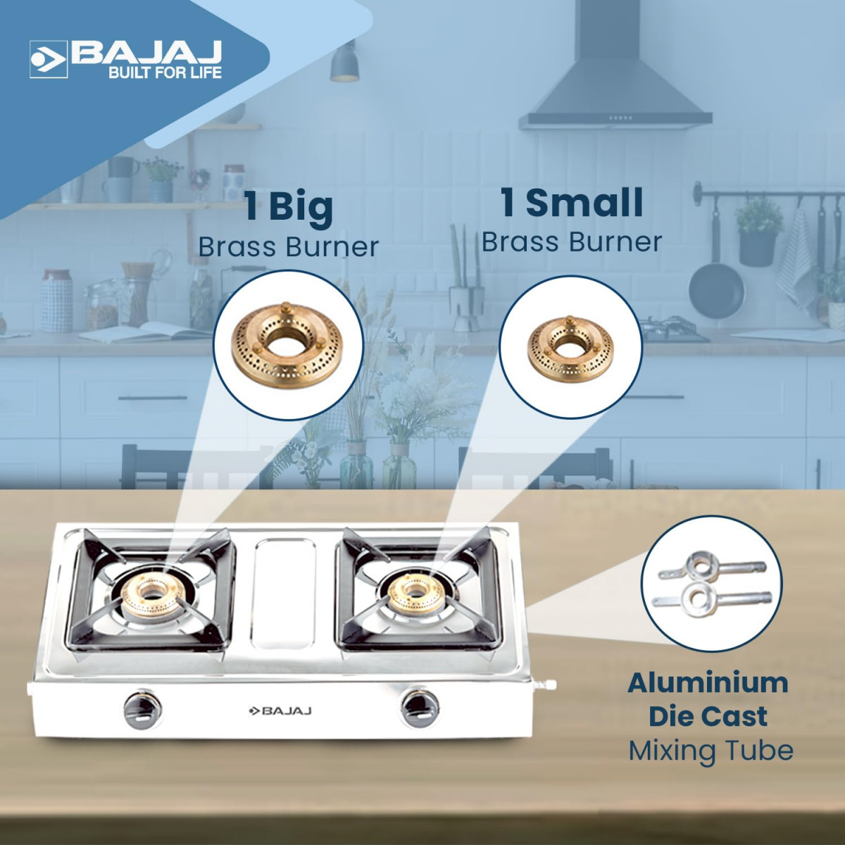 Bajaj Ultra Ss 2B Open Gas Stove Multicolored