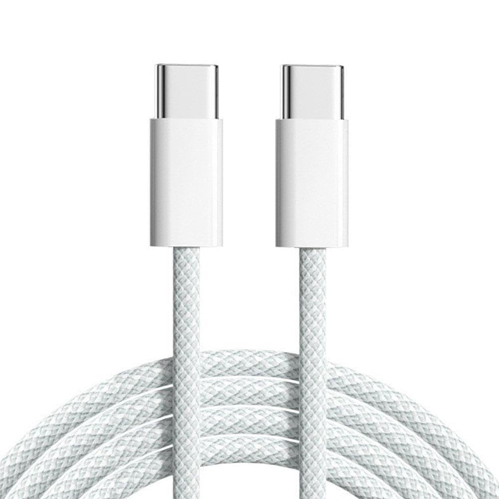 Basesailor Usb-C To C Nylon Braided Cable With Apple Mfi CertifiedFast Pd Charging For Iphone 1515 Pro Max15 PlusMacbookOther Type-C Devices-DurableHigh-SpeedWhite