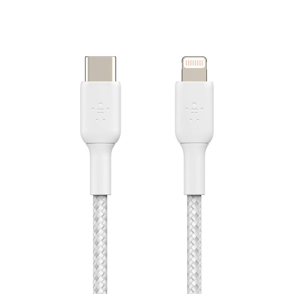 Belkin Apple Certified Braided Lightning to USB-C Charge and Sync Cable 33 Feet  1 Meters White