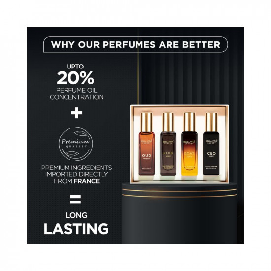 Bella Vita Luxury Women's Perfume Gift Set Long Lasting Fragrance 4x20=80 ML