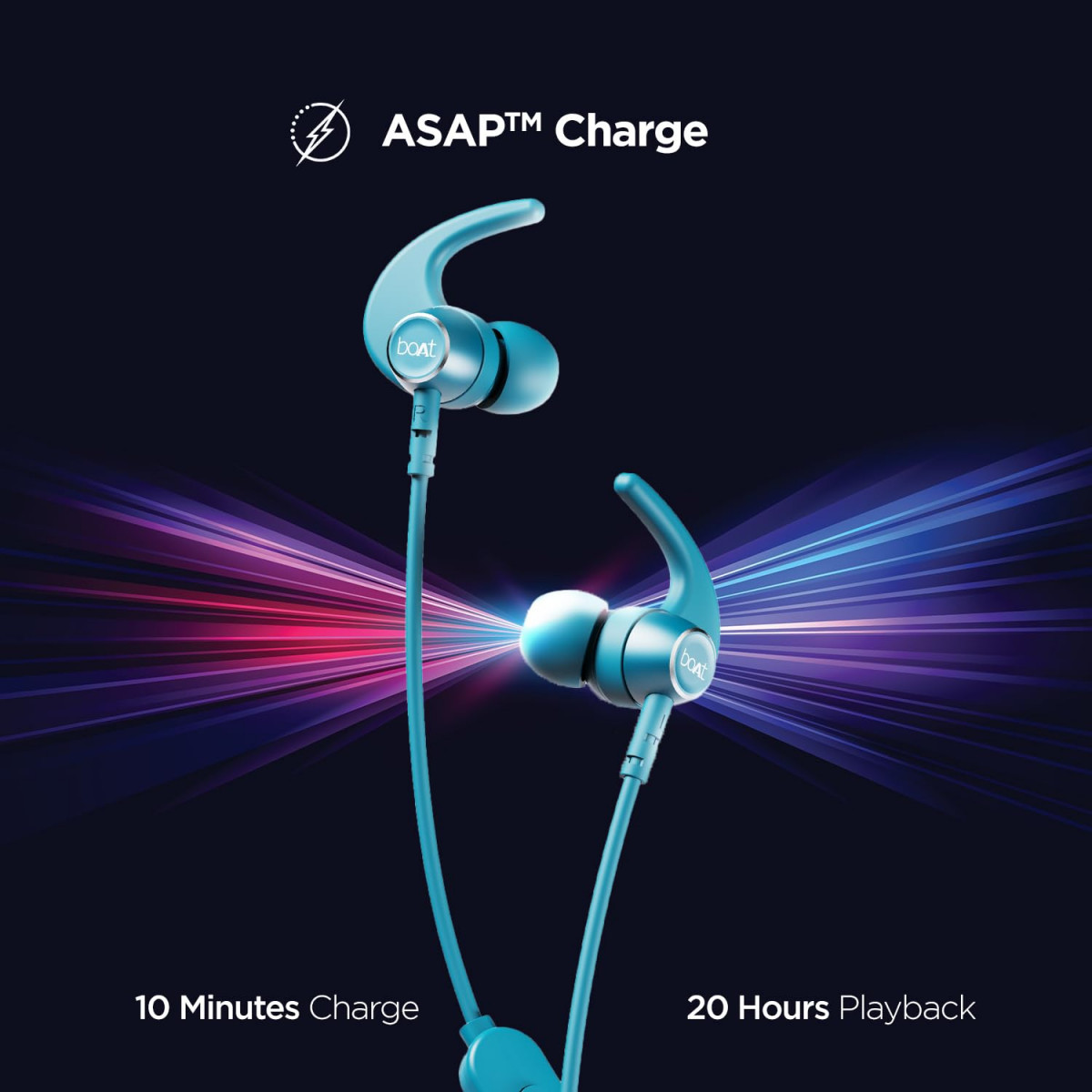 boAt Rockerz 330 Pro in-Ear Bluetooth Neckband with 60HRS Playtime ASAP Charge ENx Tech Signature Sound BT v52 Dual Pairing IPX5 with Mic Teal Green