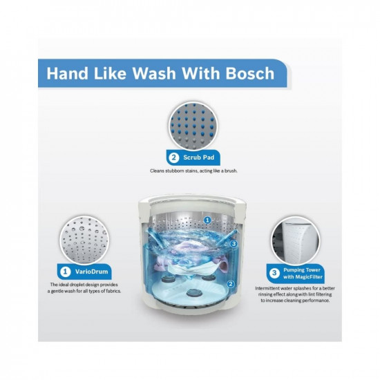 Bosch 7 Kg 5 Star Fully Automatic Top Load Washing MachineWOE701W0IN White