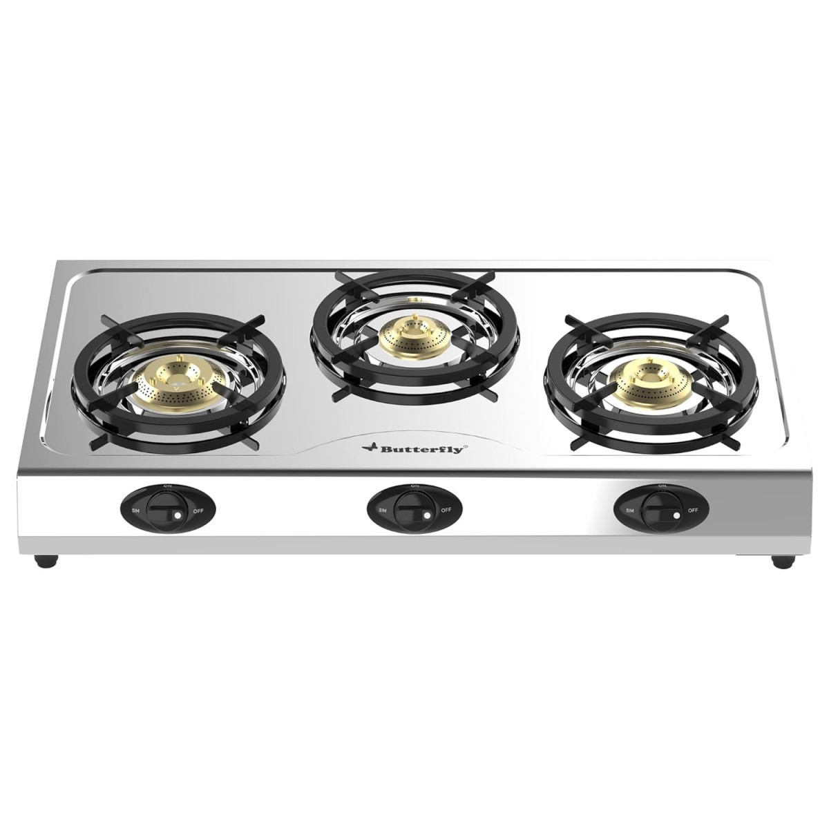 Butterfly Bolt Shakti 3B Stainless Steel Lpg Gas Stove  Saves 1 Gas Cylinder  Indias First Bee 2 Star Rated Gas Stove  Jumbo Burner  High Thermal Efficiency - Open