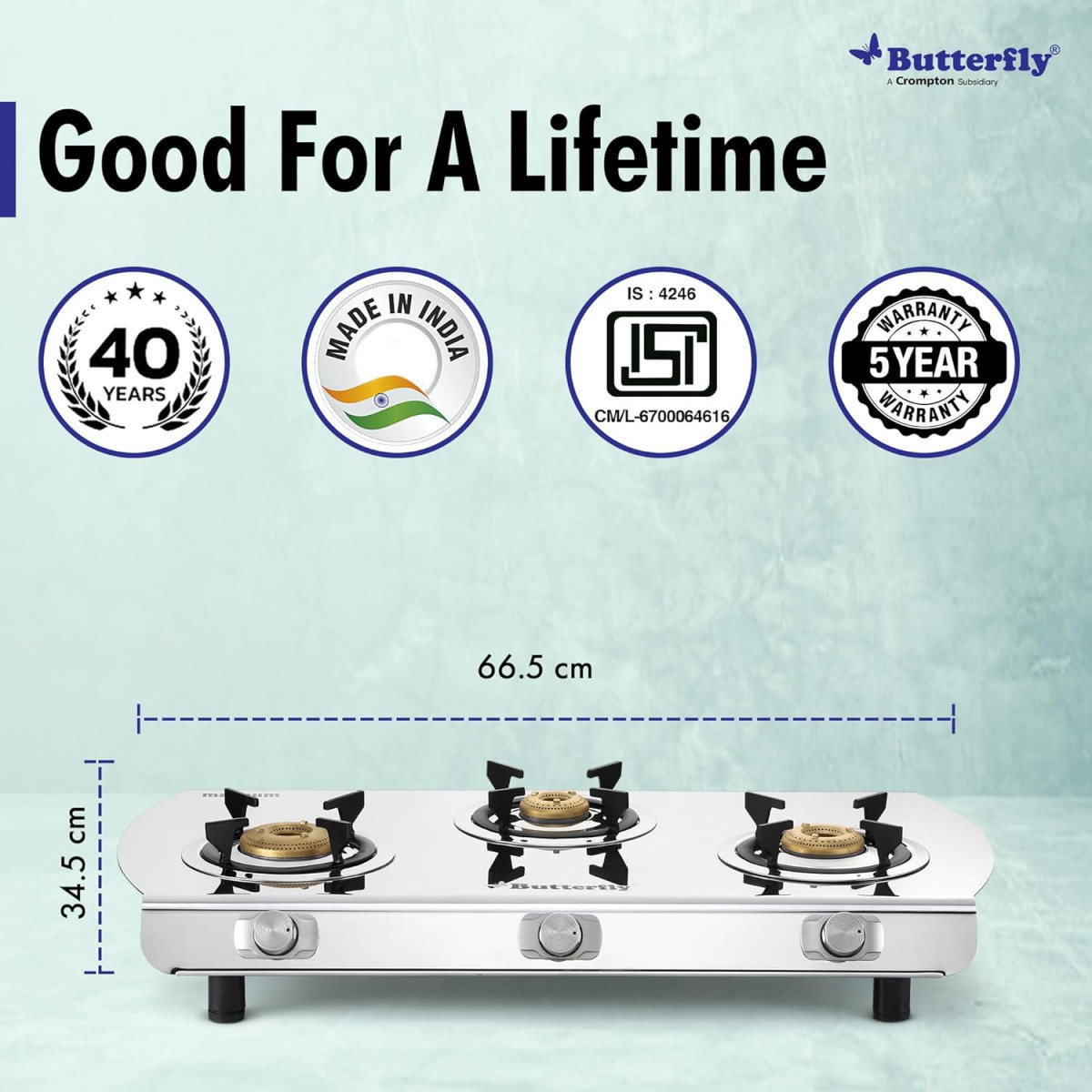 Butterfly Magnum Stainless Steel Lpg Stove 3B