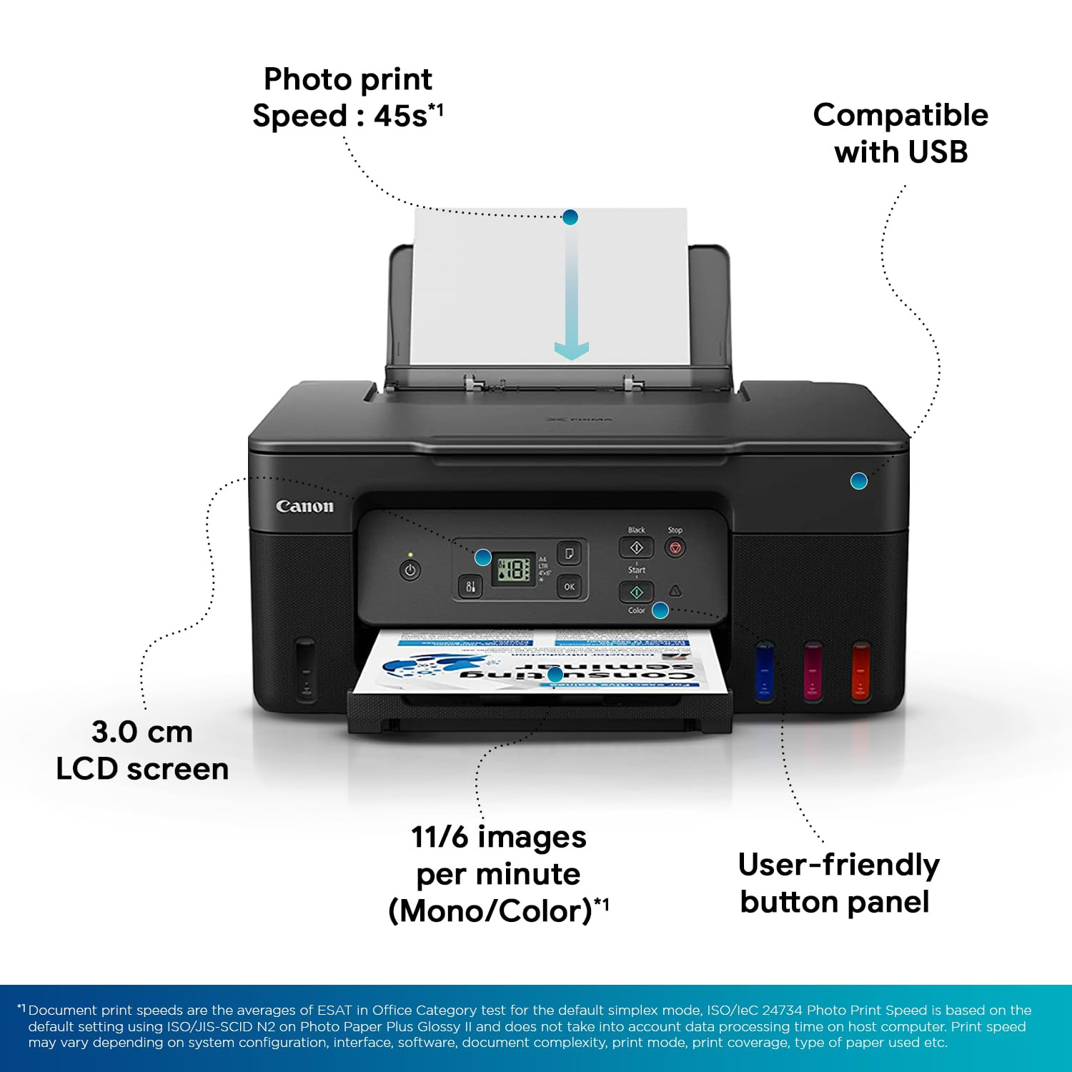 Canon PIXMA MegaTank G2770 All-in-one Print Scan Copy Inktank Printer