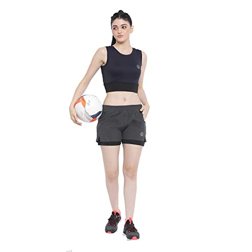 CHKOKKO Double Layered Sports Gym Workout Running Shorts for Women