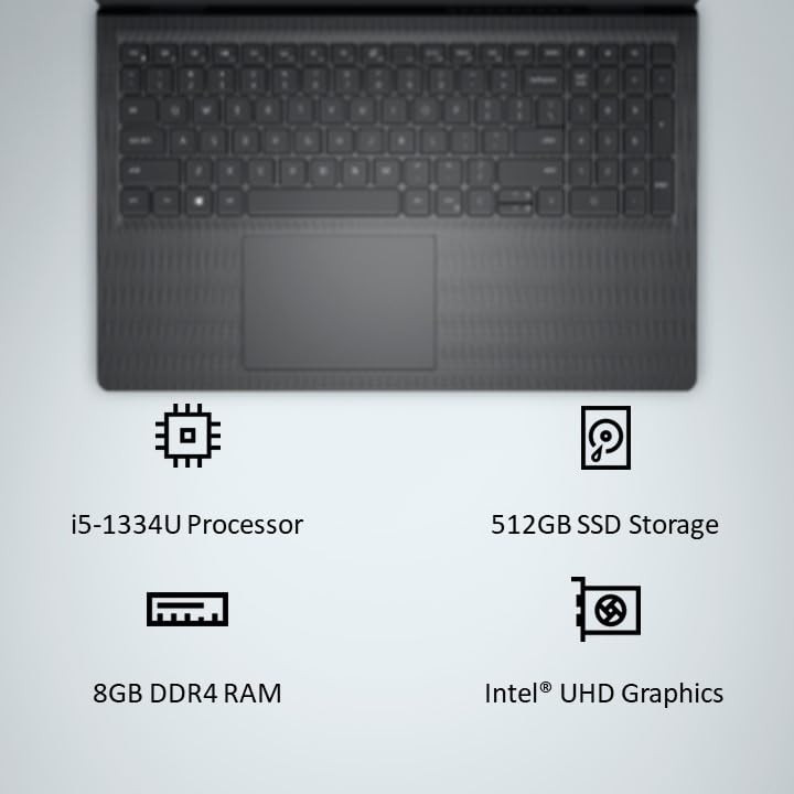 Dell Vostro 15 3530 Laptop  156 inch FHD 3556cm Display 13th Gen Intel Core i5-1334U Processor 8 GB RAM 512 GB SSD Intel UHD Graphics Carbon Black 166Kg Ideal for Tech Ninjas