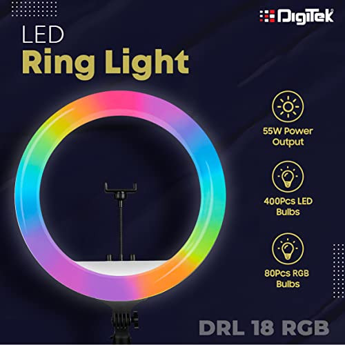 Digitek 18 inches RGB Led Ringlight 46 cm Ideal For Makeup, Live Strea –  Cowboy Stores