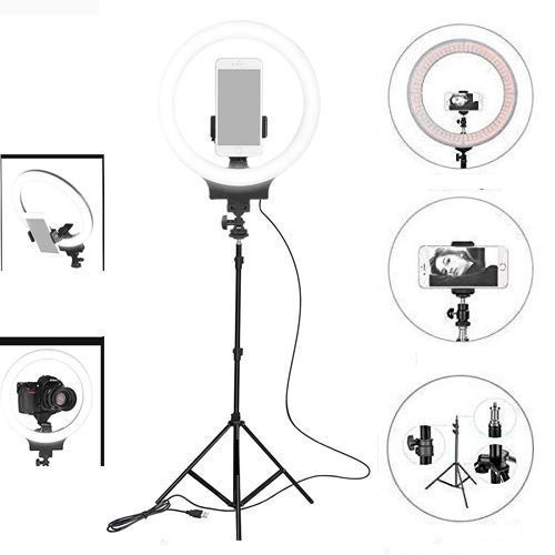 Vivitar 18-Inch LED Ring Light, Adjustable 63-Inch Tripod Stand, with Phone  Stand and Wireless Remote for Selfies - Walmart.com