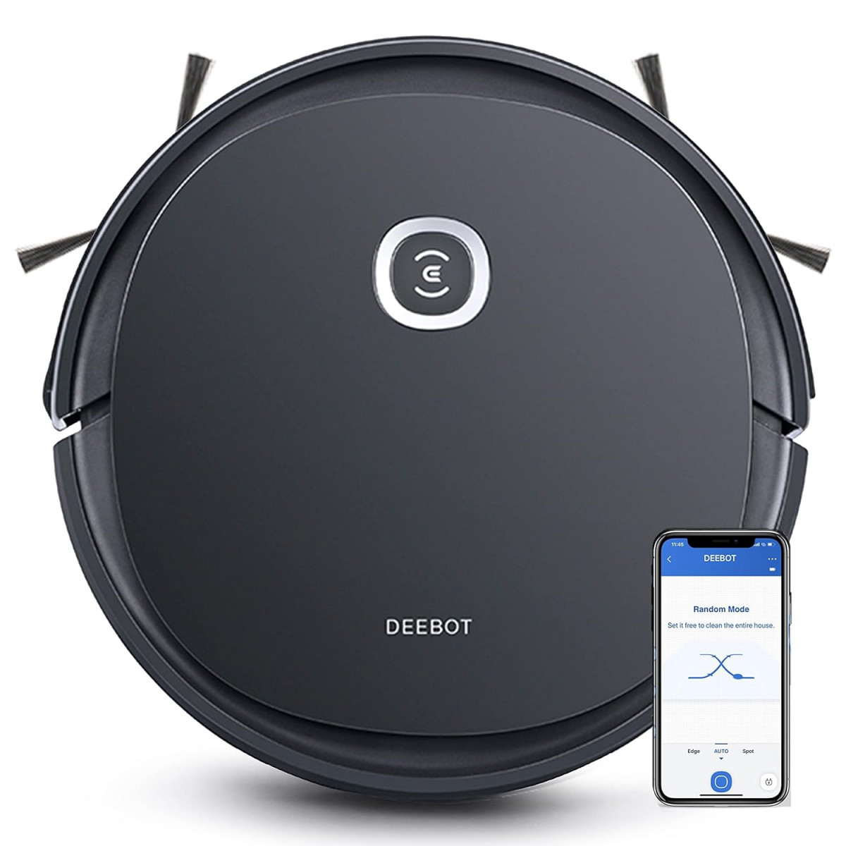 ECOVACS DEEBOT U2 PRO 2-in-1 Robotic Vacuum Cleaner with Mopping Strong Suction Smart App Enabled Google Assistant  Alexa for Hard Floor Tiles Carpet  Wood
