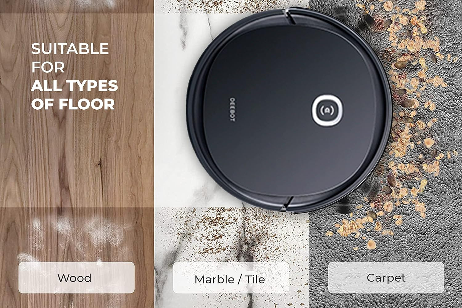 ECOVACS DEEBOT U2 PRO 2-in-1 Robotic Vacuum Cleaner with Mopping Strong Suction Smart App Enabled Google Assistant  Alexa for Hard Floor Tiles Carpet  Wood