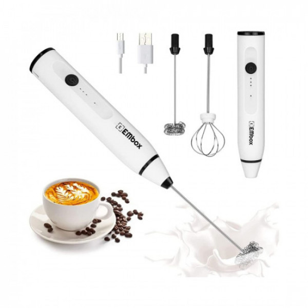 Electric Milk Frother Handheld, Maestri House USB Rechargeable