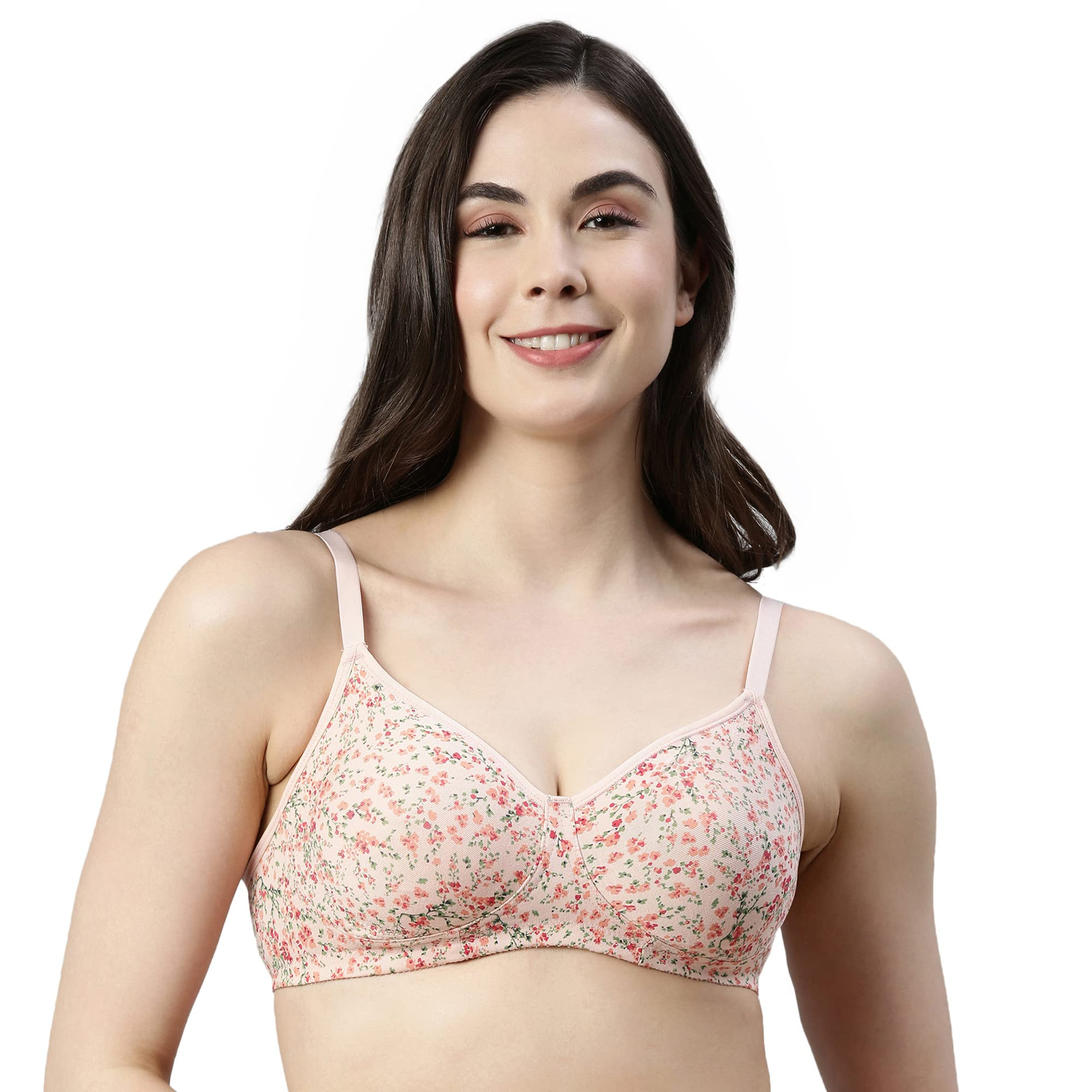 Enamor A042 Everyday Cotton Classic Bra for Women - Side Support Shaper, Non -Padded, Non-Wired 