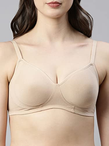Enamor A042 Side Support Shaper Bra - Supima Cotton, Non-Padded & Wirefree  - Orchid Melange (34C)
