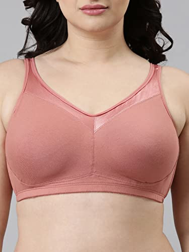 Enamor A112 Full Support Minimizer Cotton Bra For Women Non-Padded, Non- Wired & Full Coverage With Seamless Cup(A112-Rosette-42Z),Size 42Z