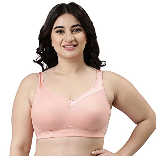 Enamor Women's Non Padded Non Wired Full Coverage Every Day Bra (Beige, 38C),Size  -38C