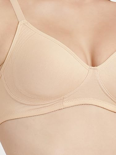 Enamor Women's Non Padded Non Wired Full Coverage Every Day Bra (Beige,  38C),Size-38C