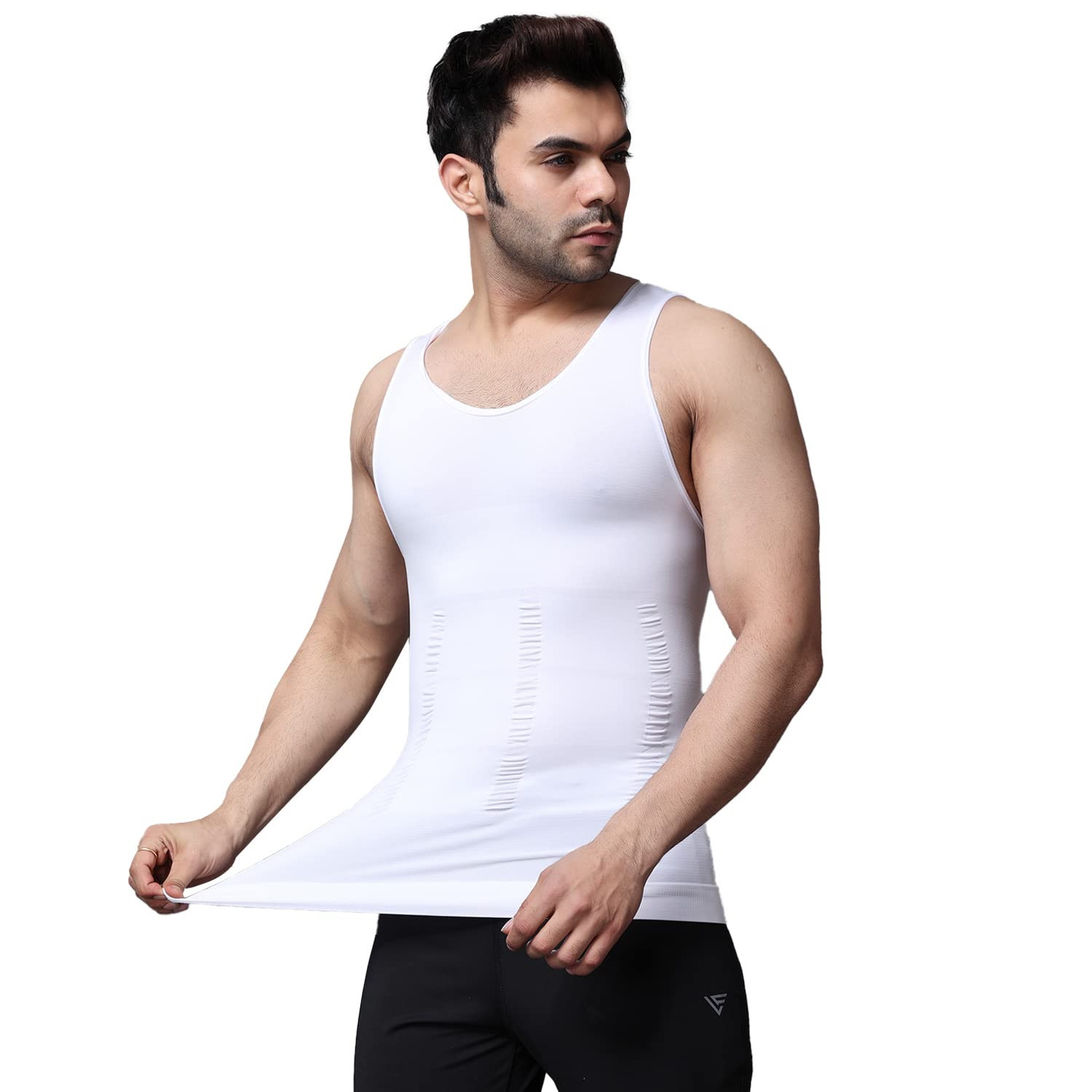 FF Tummy Tucker Vest Abs Abdomen Slimming Body Shaper Men Shapewear (Color-  White) Size- XL,Size