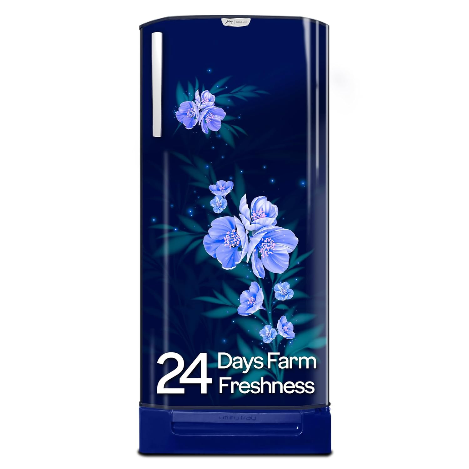 Godrej 180 L 4 Star Turbo Cooling Technology 24 Days Farm Freshness Direct Cool Single Door Refrigerator With Base Drawer 2024 Model RD EDGENEO 207D TDF MP BL Maple Blue