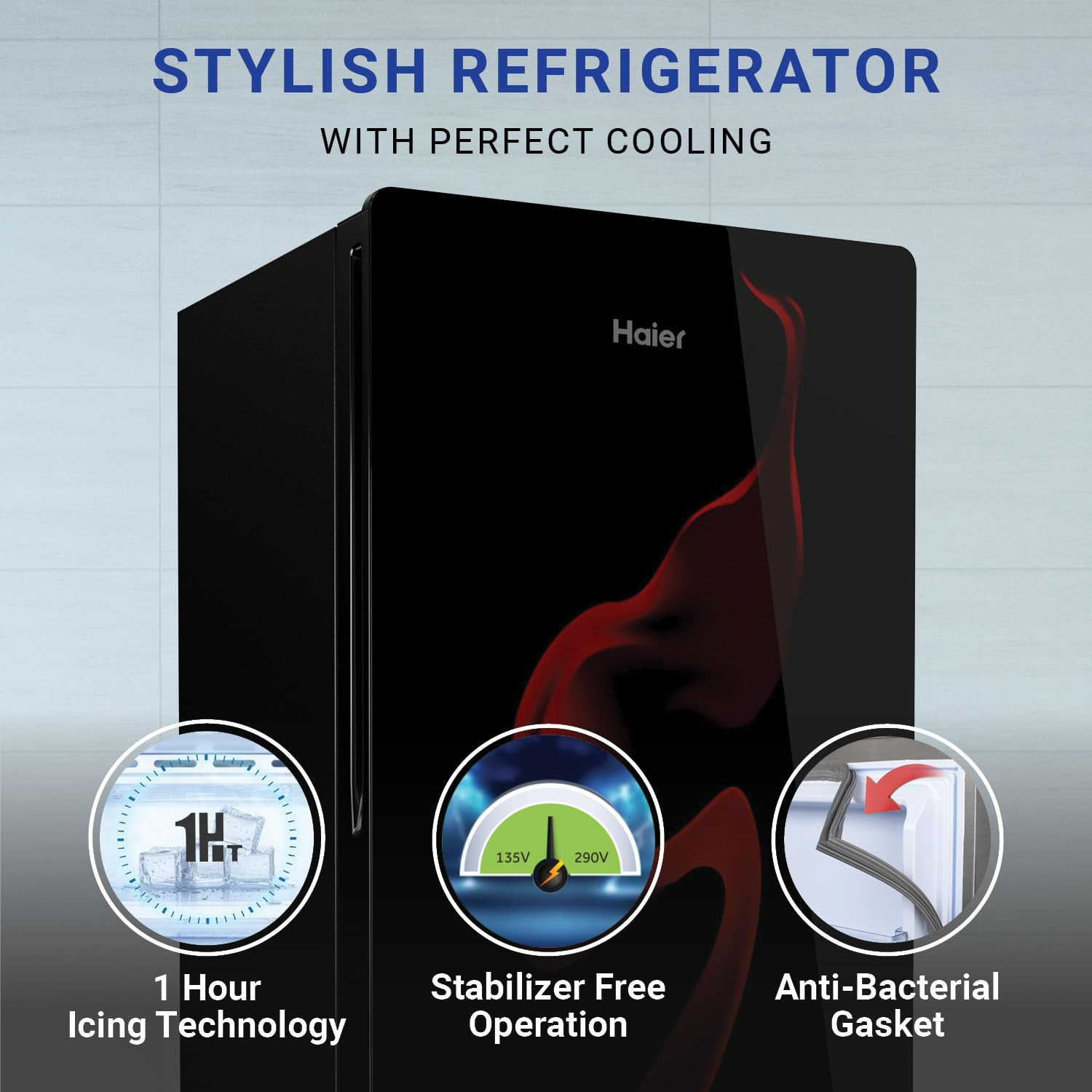 Haier 190 L 5 Star Direct-Cool Single Door Refrigerator HED-205RG Spiral Glass 2024 Model