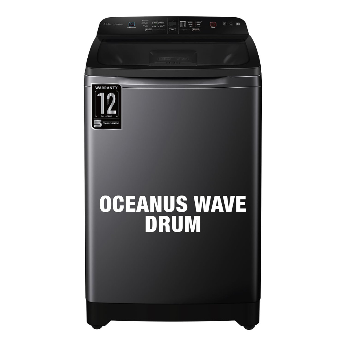 Haier 9 Kg 5 star Fully Automatic Top Loading Washing Machine HSW90-678ES8 Dark Jade Silver 2024 Anti Scaling Technology Oceanus Wave Drum Toughened Glass