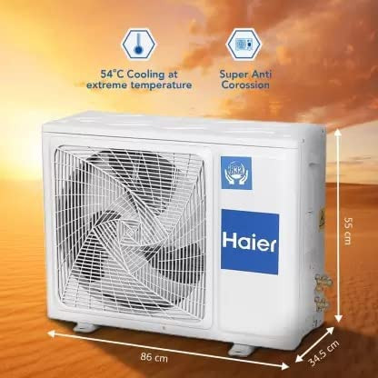 Haier Turbo Cool Plus 2023 Model 1 Ton 2 Star Split Extreme Temperature CoolingMicro Antibacterial Filter AC - White HS12T-TQS2BE-FSHU12-2BE-FS Copper Condenser